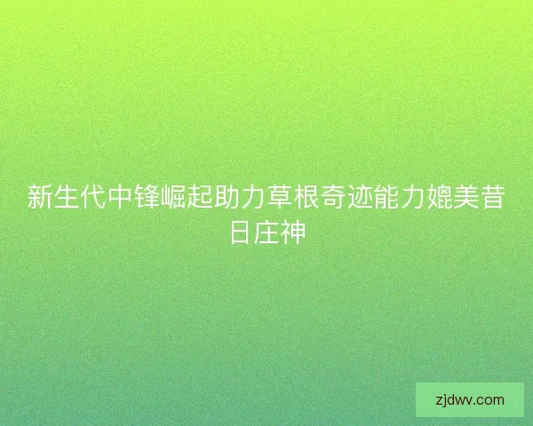 新生代中锋崛起助力草根奇迹能力媲美昔日庄神